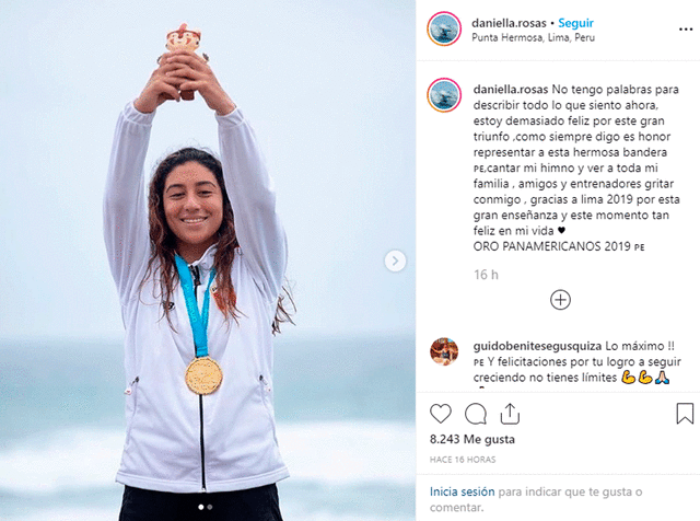 Daniella Rosas gana medalla de oro en Lima 2019. Foto: Instagram