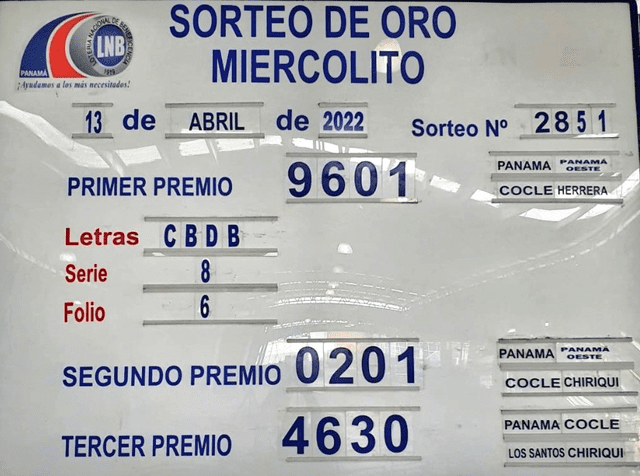 Lotería Nacional de Panamá: resultados del sorteo hoy, miércoles 13 de abril. Foto: Lotería Nacional Pmá / Twitter
