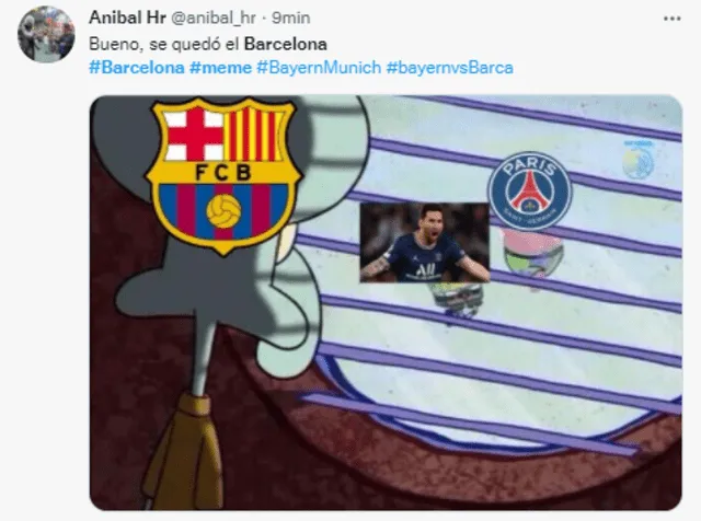 Barcelona perdió contra Bayern Munich y estos son algunos de los memes. Foto: captura.