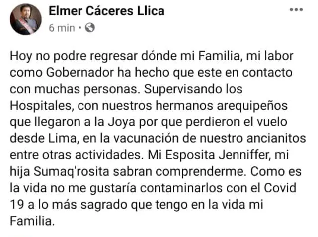 Publicación Elmer Cáceres.