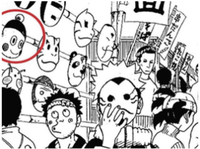 El rostro de Chaoz aparece en el manga de Naruto.