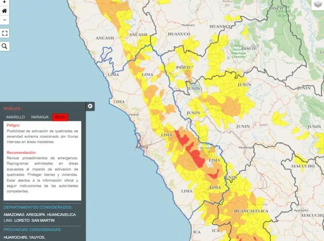 Lima es una de las regiones que presenta umbral rojo. Foto: Senamhi    