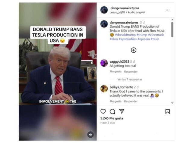 <em>Primer registro del video viral en la web. Foto: captura de Instagram</em>   