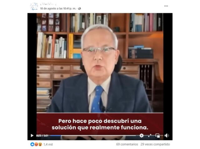 <em>Desinformación sobre César Hildebrandt. Foto: captura de Facebook</em>   