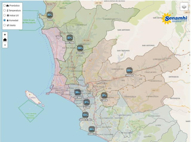 Senmahi reportó presencia de lloviznas esta mañana en Lima. Foto: Senamhi Senmahi reportó presencia de lloviznas esta mañana en Lima. Foto: Senamhi