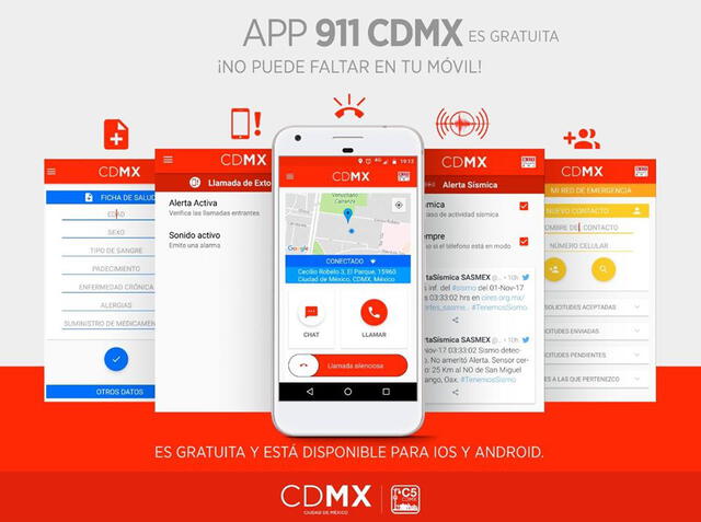 App 911 CDMX. Foto: Facebook / C5 CDMX.