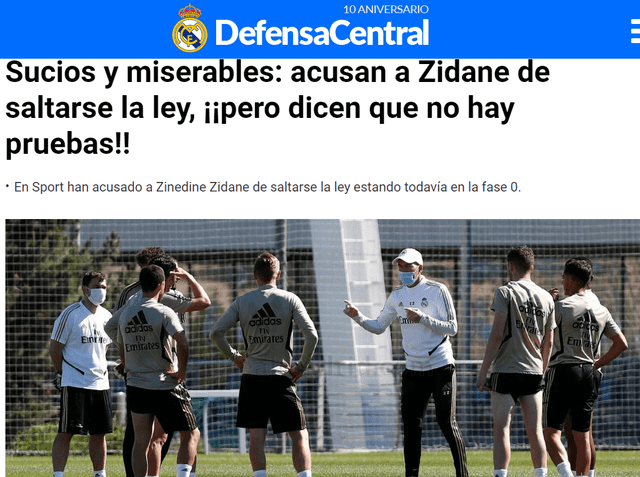 Hinchas del Real Madrid defienden a Zidane. | Foto: Defensa Central