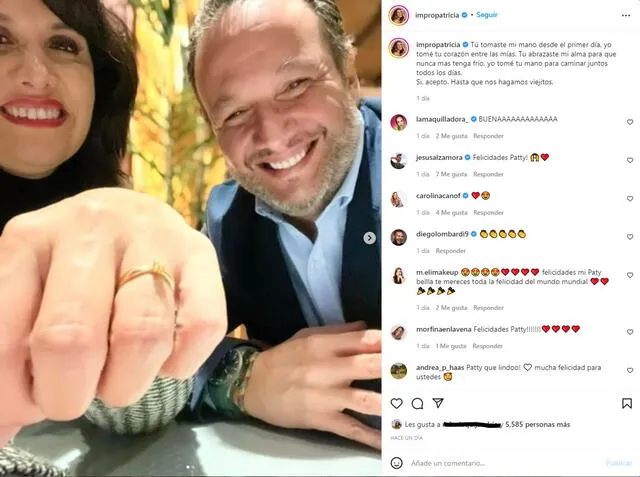 Patricia Portocarrero anuncia que contraerá nupcias. Foto: Instagram