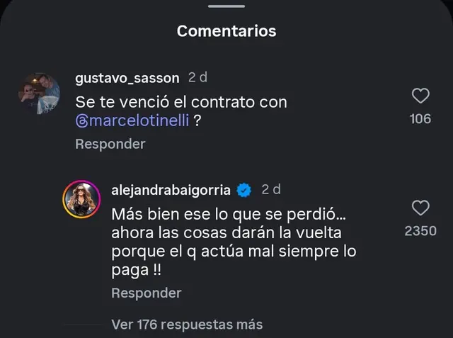 Alejandra Baigorria arremete contra Marcelo Tinelli. Foto: Instagram/Milett Figueroa   