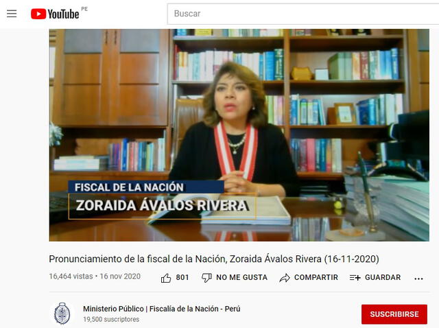 Pronunciamiento del fiscal de la Nación sobre Inti Sotelo y Bryan Pintado. Fuente: captura de Youtube.