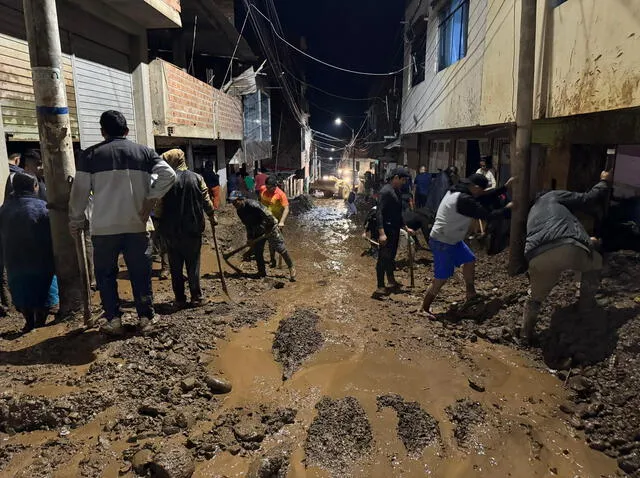  Imagen de los huaicos en Huánuco, causados por lluvias torrenciales que azotan la sierra de Perú. Foto: Juan Carlos Tumes.   