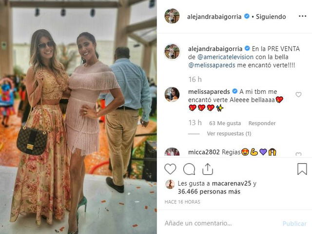 Alejandra Baigorria en Instagram