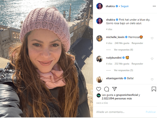 Shakira y su selfie al natural.