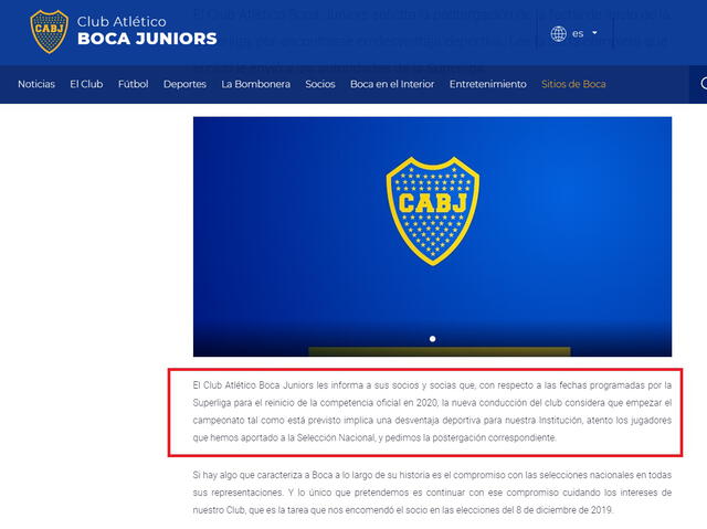 Universitario vs Boca Juniors: xeneizes piden postergar inicio de la Superliga Argentina