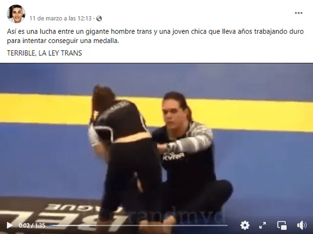  Video viral que muestra el supuesto enfrentamiento entre la mujer trans y la joven ha sido difundido rápidamente por usuarios. Foto: captura LR/Facebook.    