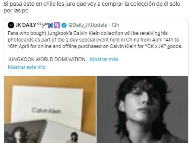 Jungkook x Calvin Klein. Foto: captura Twitter   