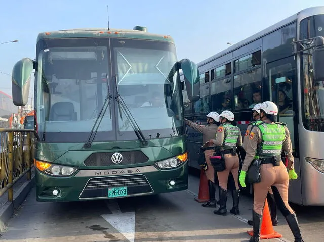 Operativo en la vía del Metropolitano.   