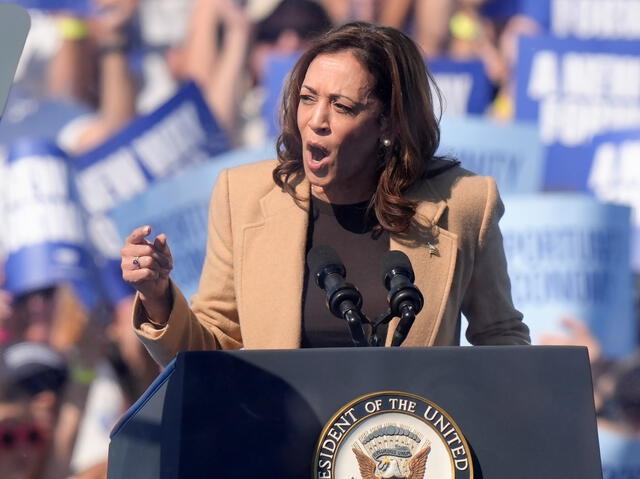 Harris se enfrenta al candidato republicano, Donald Trump, por las elecciones en Estados Unidos. Foto: AFP.    