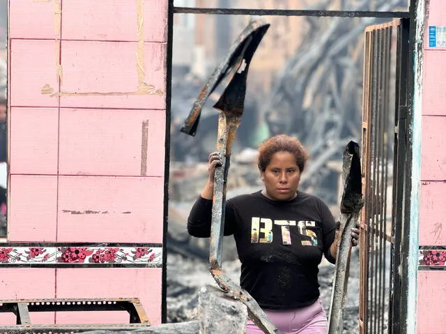 Viviendas estaban construidas con madera. Foto: La República    