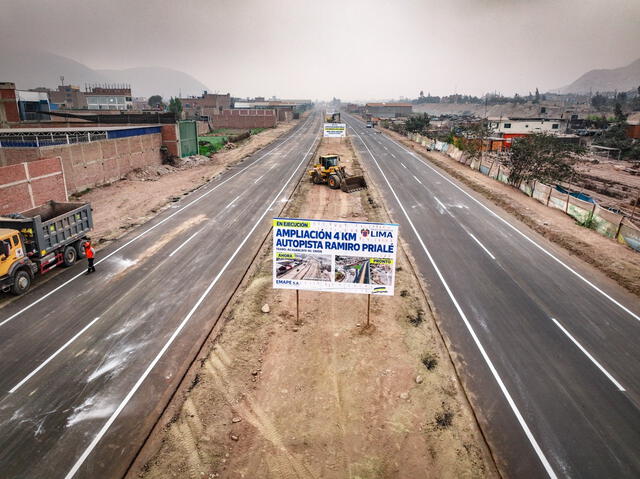 Autopista Ramiro Prialé es alterna a la Carretera Central. Foto: MML Autopista Ramiro Prialé es alterna a la Carretera Central. Foto: MML