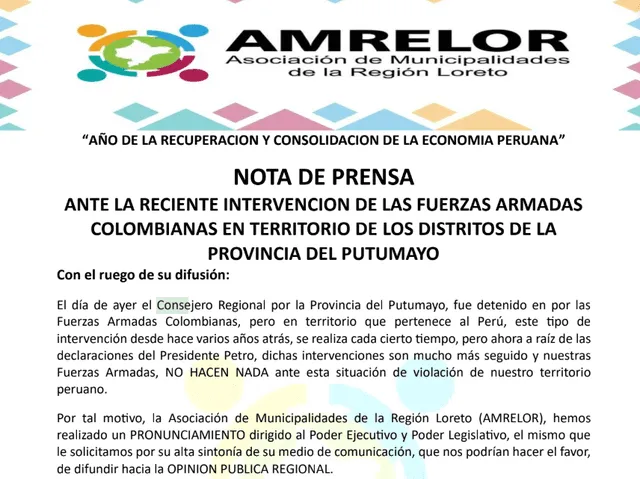 Comunicado denunciando lo sucedido con Luis Meder. Foto: Exitosa