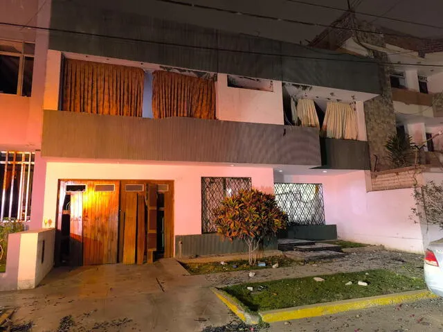 Vivienda aledaña afectada por la explosión. Vivienda aledaña afectada por la explosión.