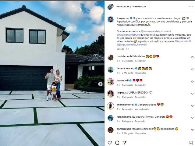 Publicación de Tony Succar. Foto: Instagram.   