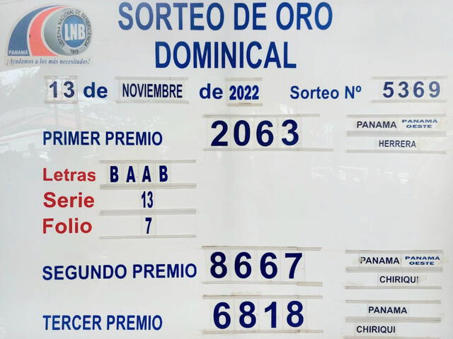 Lotería Nacional de Panamá: Resultados de la lotería de hoy, 13 de noviembre de 2022, Telemetro EN VIVO