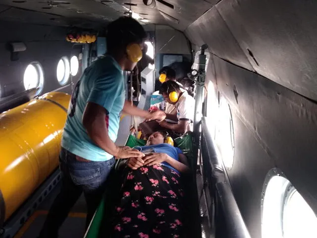 Amazonas: En helicóptero FAP trasladan a parturienta y le salvan la vida