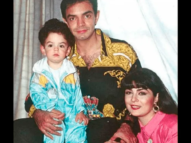 Victoria Ruffo, Eugenio Derbez y su hijo.