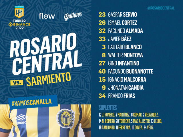 Rosario Central vs Sarmiento EN VIVO por la Liga Profesional 2022