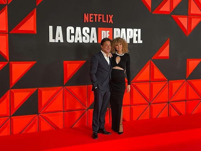 Enrique Arce y Esther Acebo en el evento La casa de papel: el legado. Foto: Twitter/@lacasadepapel