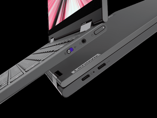 El Lenovo Yoga 5G integra dos puertos USB tipo C, una entrada 3.5 mm y una ranura Nano SIM.