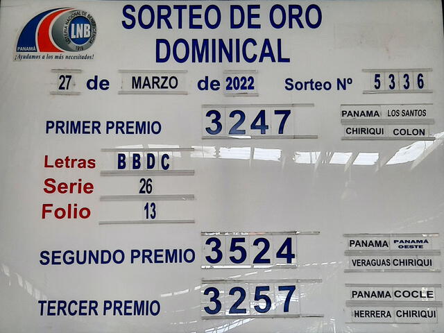 Resultados de la Lotería Nacional de Panamá de HOY, miércoles 30 de marzo de 2022