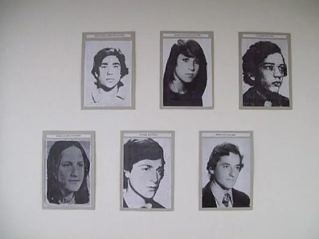 Pasillo de la Memoria en la UTN de Avellaneda en memoria de los estudiantes que permanecen desaparecidos. Foto: difusión