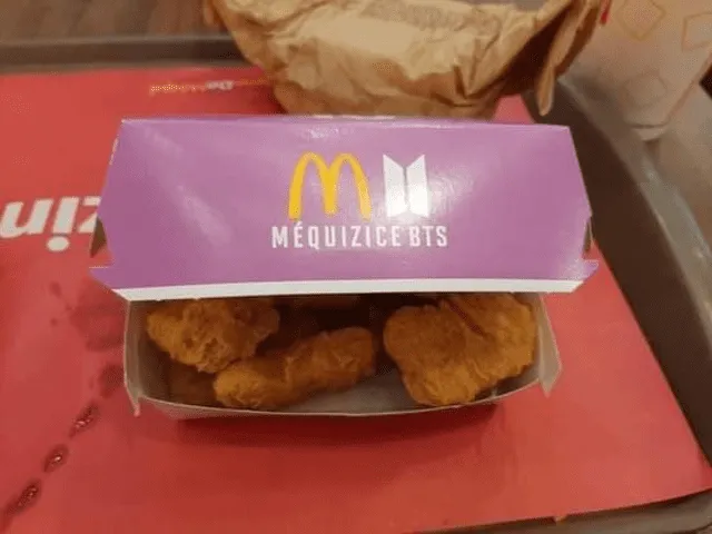 Así serán las cajas de nuggets para el BTS Meal de McDonald's. Foto: vía Twitter @focusooy