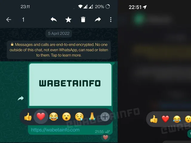 Nuevos emojis de reacción en WhatsApp