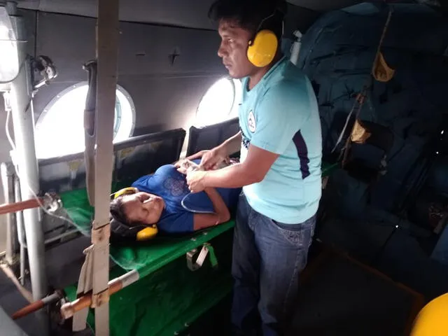 Amazonas: En helicóptero FAP trasladan a parturienta y le salvan la vida