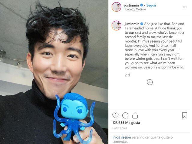 Justin H. Min, quien le da vida a Ben, compartió un mensaje con los fans