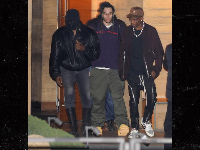 Travis Scott, excuñado de West, se unió a la celebración. Foto: TMZ