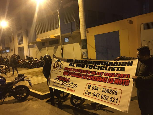 Protesta de motociclistas en Arequipa. Foto: Rodrigo Talavera/LR