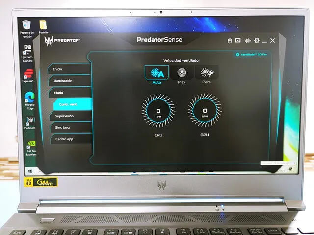 Sistema de refrigeración de la Predator Triton 300 SE