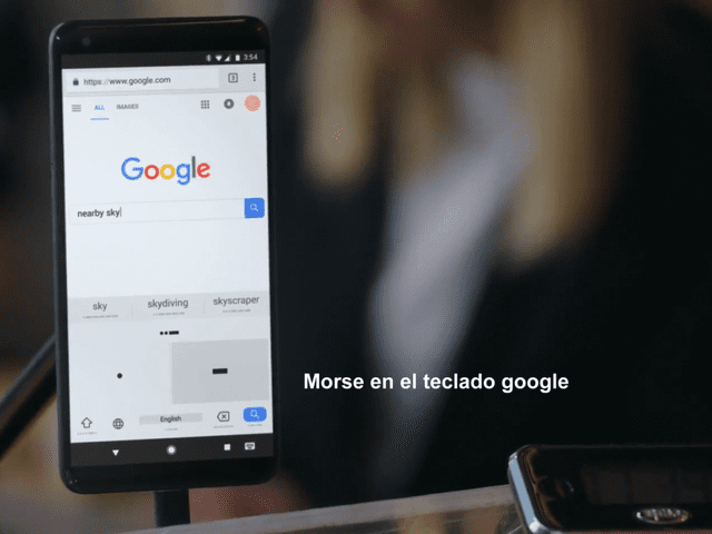 Así se ve la herramienta de código morse del teclado de Google. Foto: Google