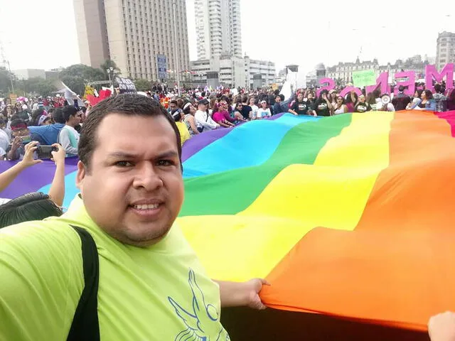 César en la Marcha del Orgullo del 2019. (Foto: César Grados)