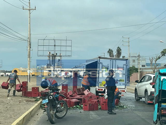 Accidente de camión que transportaba cerveza