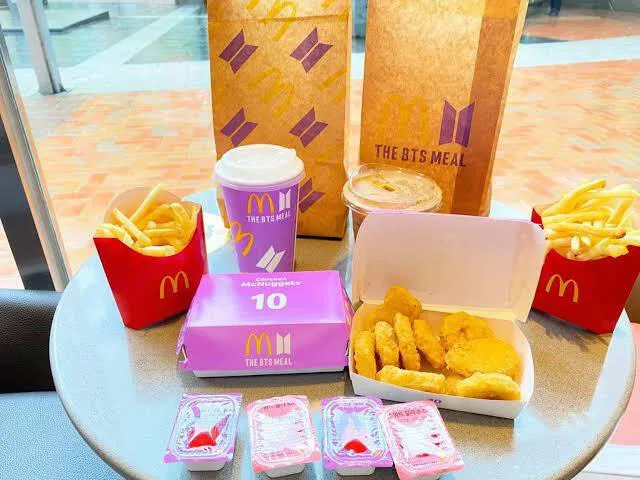 Menú de BTS para McDonald's. Foto: Twitter.