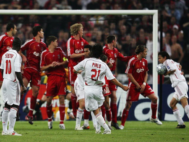 Andrea Pirlo perdió una final de Champions League con el Milan frente al Liverpool. Foto: Getty Images.