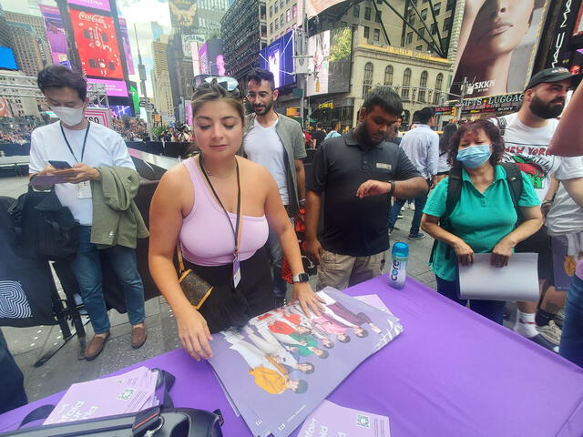 Activación de Samsung x BTS en Nueva York. Foto: Manila Bulletin