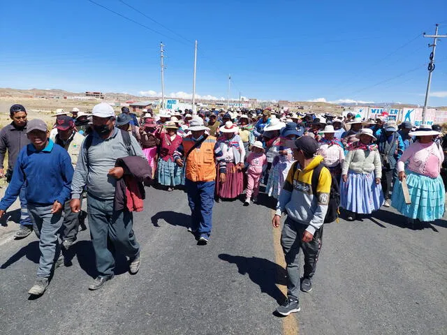 Pobladores marchan exigiendo la renuncia de Dina Boluarte.