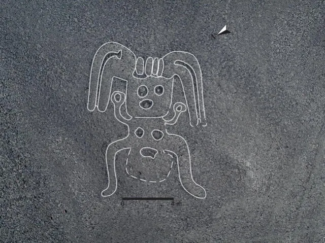 Imagen de humanoide procesada que fue encontrada en Nazca
